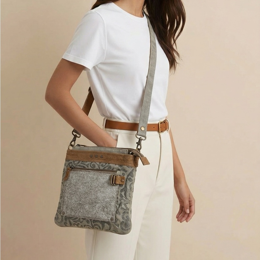 Myra bag leather and fur Crossbody Shoulder Bag purse